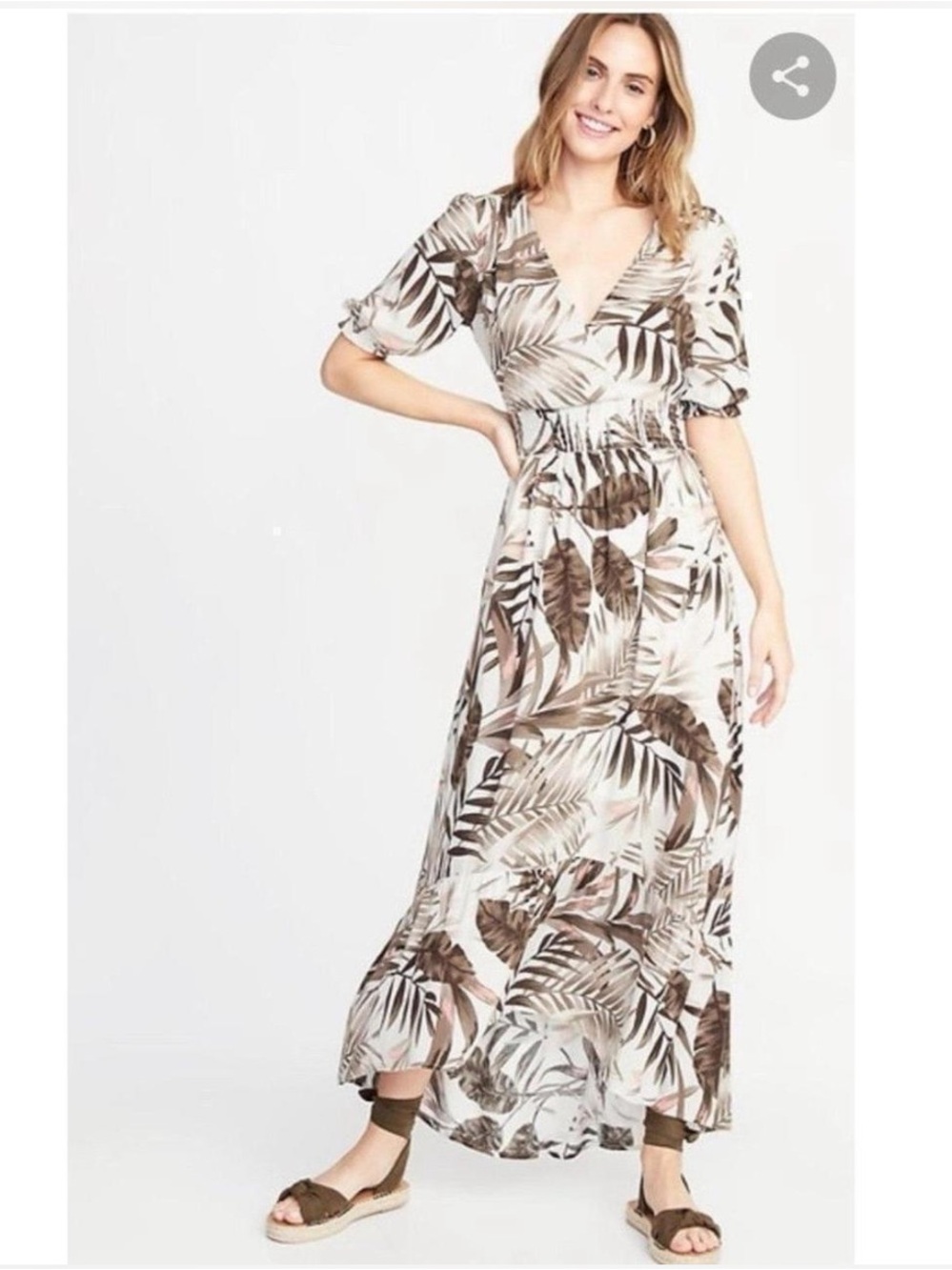 Old Navy Waist-Defined Wrap-Front Crepe Dress